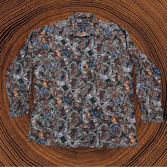 Vintage 1990s Equestrian Button Down - Picture 1 of 6